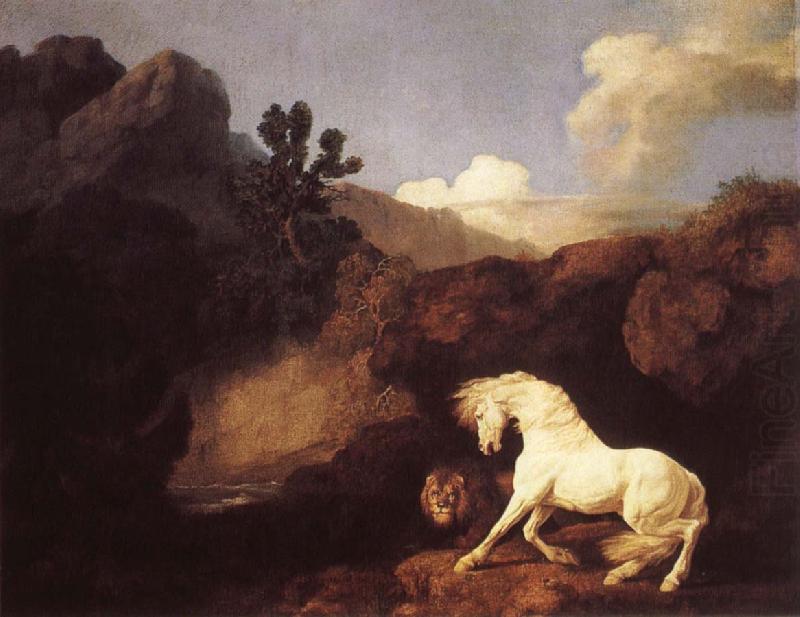George Stubbs Hasta who become skramd of a lion china oil painting image